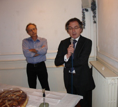 Nikos Prantzos,président de diktyo et Monsieur Baltas premier conseiller de l' Ambassade